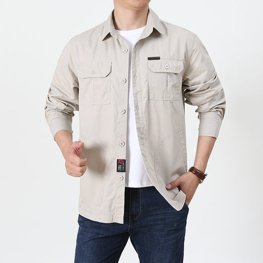 Camisa Manga Larga Casual Hombre Talla Grande - Ligera Cuatro Estaciones - Image 4