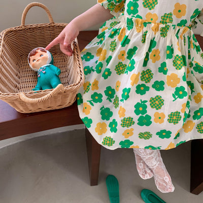 Vestido Infantil Floral de Manga Corta Estilo Princesa - Image 6