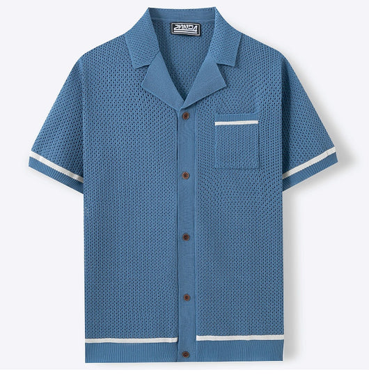 Polo Cubano de Manga Corta en Punto para Hombre - Estilo Verano - Image 22