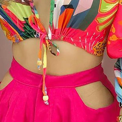 Conjunto de Shorts Floral Elegante para Dama - Traje de Dos Piezas - Image 4