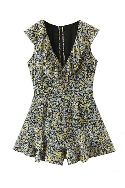Jumpsuit Chiffon Cuello Lotus sin Mangas con Escote V - Diseño Versátil - Image 7