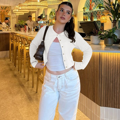 Blusa Ajustada de Manga Larga en Color Sólido para Mujer - Image 16