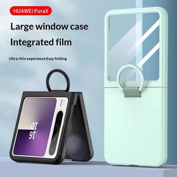 Funda Plegable para Teléfono con Ventana Grande y Anillo Protector Ultrafina