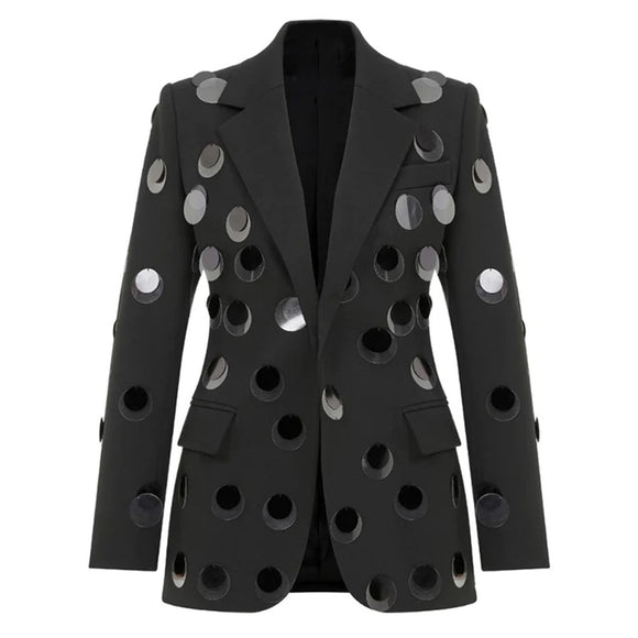 Blazer de Botones con Detalles de Lentejuelas