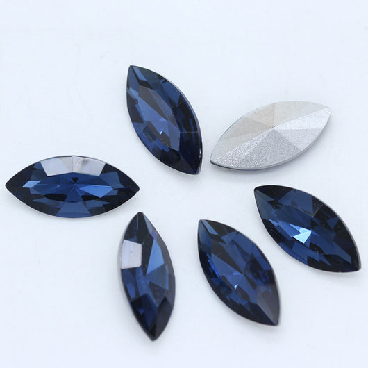 Diamante Suelto de Cristal Facetado Ojo de Caballo con Base Plateada - Image 3