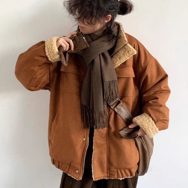 Abrigo de Lana Bereber para Hombre - Chaqueta Acolchada Retro con Forro Polar