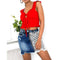 Falda Denim Leopardo Desgastada para Mujer