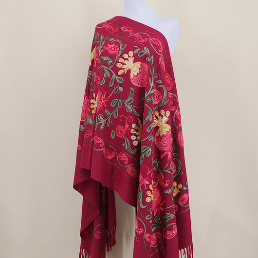 Chal de Cachemira con Bordado de Flor de Granada - Image 12