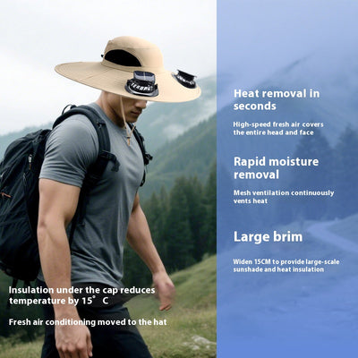 Gorra de Sombra Solar con Ventilador para Hombre - Ideal para Montaña y Pesca - Image 2