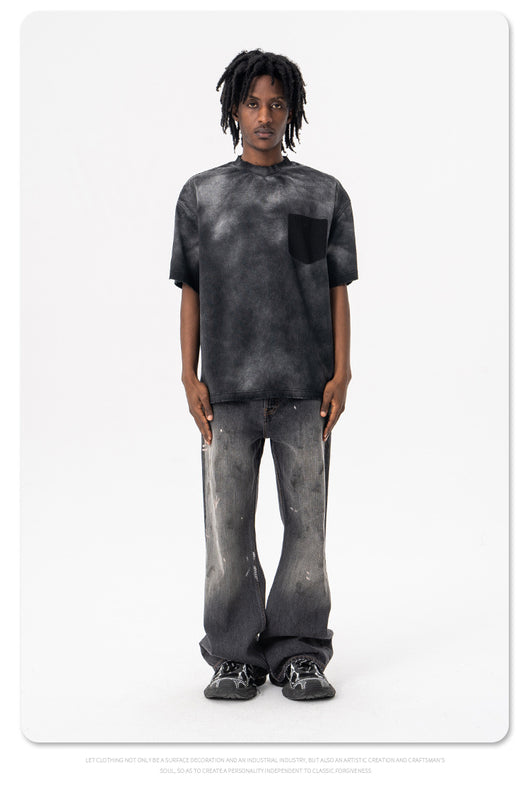 Camiseta de Algodón Lavado Estilo Americano para Hombre - Image 7