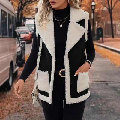 Chaleco de Lana Cordero Compuesto Mujer - Estilo Europeo Otoño Invierno