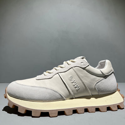 Zapatos Deportivos de Cuero para Hombre con Suela Gruesa y Cordones - Image 4