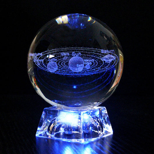 Lámpara Esfera Cristal LED con Música - Galaxia 3D con Energía Solar - Image 16