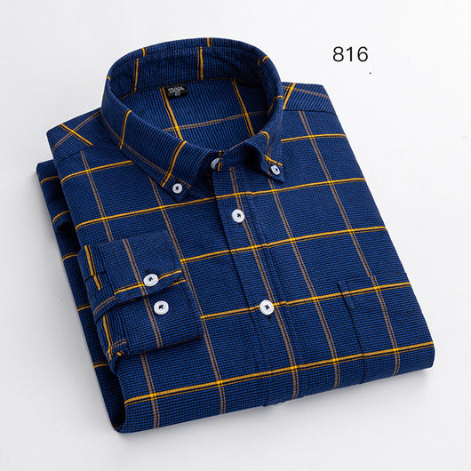 Camisa Oxford de Algodón para Hombre - Casual Elegante de Manga Larga - Image 11