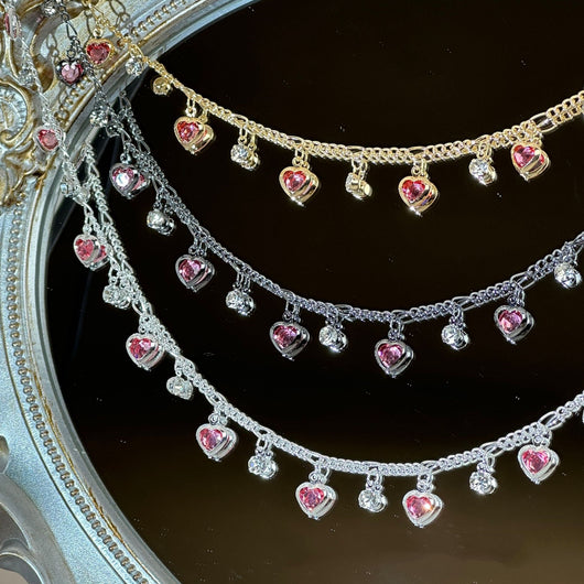Cadena con Corazón de Strass Brillante y Resistente - Image 2