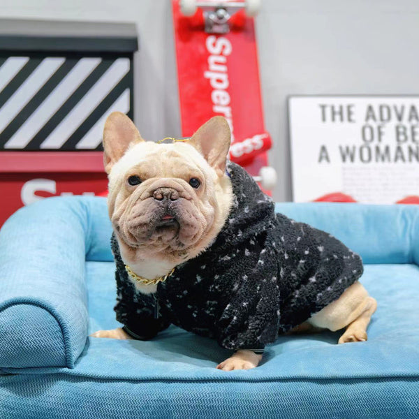 Sudadera Térmica con Cierre para Perro - Diseño Abecedario Lamb Fleece