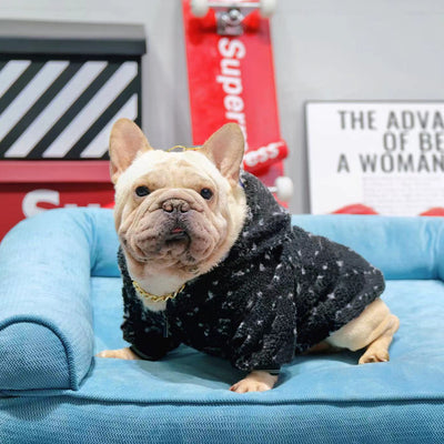 Sudadera Térmica con Cierre para Perro - Diseño Abecedario Lamb Fleece