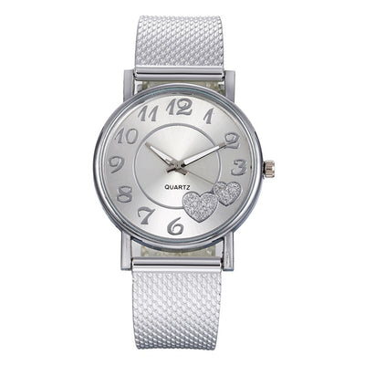 Reloj de Pulsera Dama Malla Dorada con Diseño de Corazón - Image 17