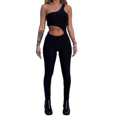 Jumpsuit Deportivo Mujer Cintura Alta Hombro Descruzado con Detalles Calados - Image 2