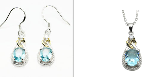 Conjunto de Joyería Cuproníquel Azul Zafiro - Collar, Anillo y Aretes - Image 5