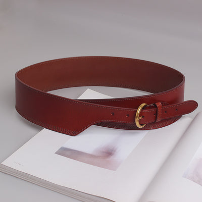 Cinturón de Cuero Grabado con Hebilla Japonesa Irregular para Mujer - Image 35