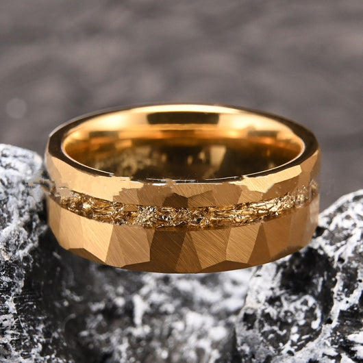 Anillo de Tungsteno con Incrustación de Oro Laminado - Estilo Europeo Moderno - Image 6