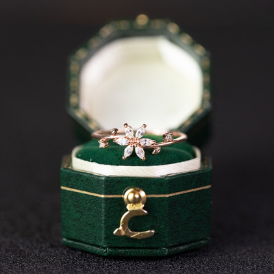 Anillo de Boda Floral para Mujer en Oro 18K, 14K y Plata S925 con Diamantes - Image 12
