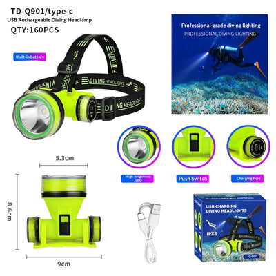 Linterna Frontal de Buceo LED de Alta Potencia con Enfoque Fijo y Batería de Larga Duración - Image 6