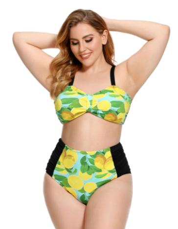 Traje de Baño Bikini Talla Grande con Estampado Floral y Diseño Fruncido - Image 8