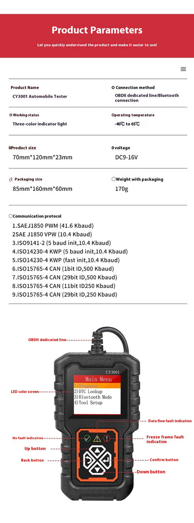 Lector de Códigos de Falla Automotriz - Escáner Diagnóstico OBD2 - Image 9
