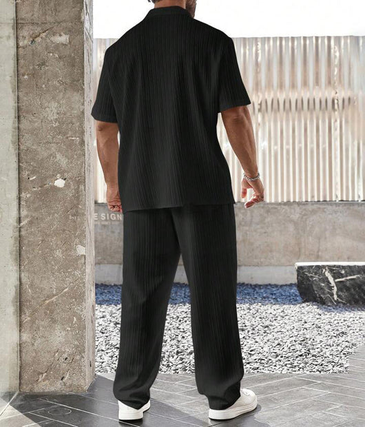 Conjunto Casual Ejecutivo: Camisa de Manga Corta y Pantalón para Hombre - Image 12