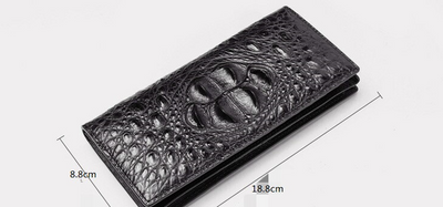 Billetera Larga de Cuero de Cocodrilo y Cuero Vacuno para Hombre - Múltiples Tarjetas - Image 8