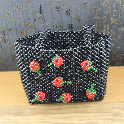 Bolsa Tejida con Patrones de Puzzle y Cuentas Decorativas - Image 7