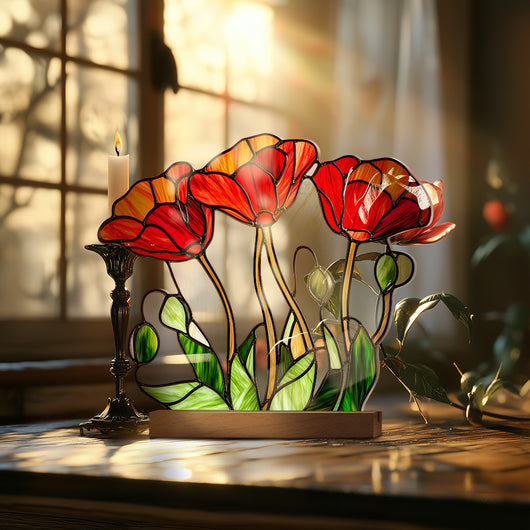 Adornos Decorativos Acrílicos con Efecto Cristal - Flores y Paisajes - Image 54