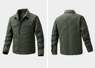 Chaqueta Acolchada de Algodón para Hombre - Estilo Business Casual con Cuello Polo - Image 10