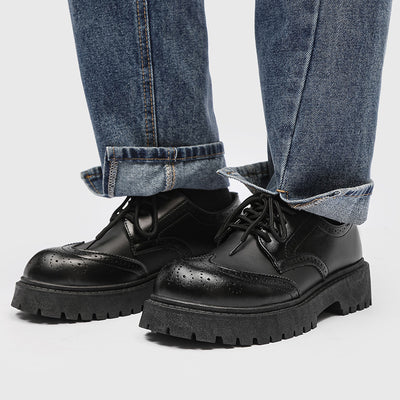 Zapatos de Cuero Casual con Tallado Brogue para Hombre - Image 4