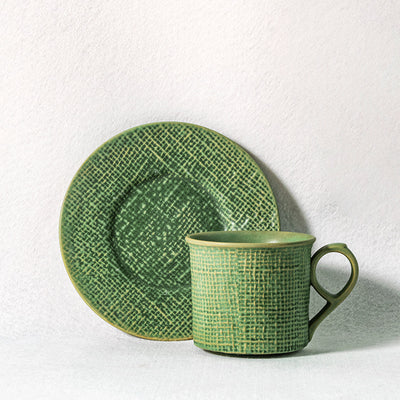 Taza de Café Artesanal de Cerámica con Platillo - Set para Té de la Tarde - Image 12