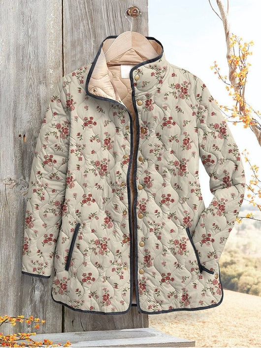Chaqueta Acolchada para Mujer con Estampado Floral Digital - Image 10