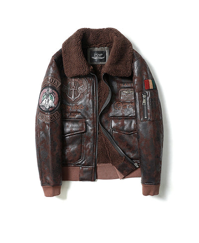 Chaqueta Vuelo Retro Americana con Cuello Solapa y Forro de Terciopelo - Image 4