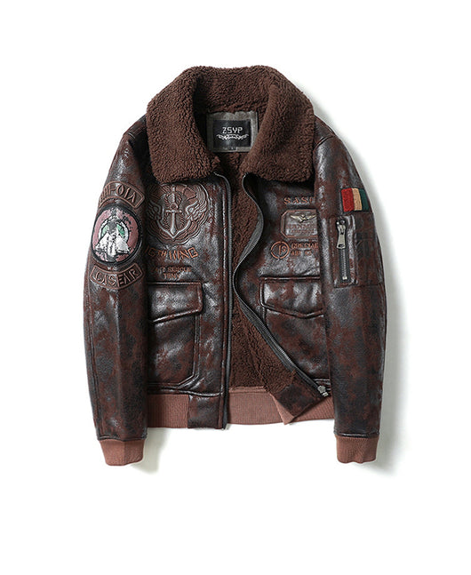 Chaqueta Vuelo Retro Americana con Cuello Solapa y Forro de Terciopelo - Image 4