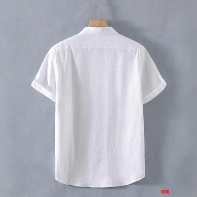 Camisa de Lino Suelta Manga Corta - Comodidad Casual - Image 5