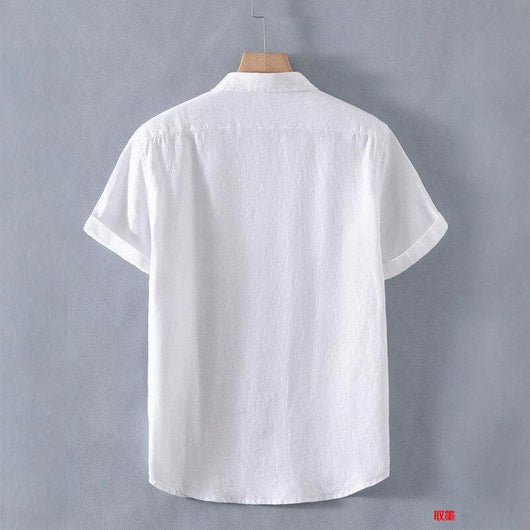 Camisa de Lino Suelta Manga Corta - Comodidad Casual - Image 5