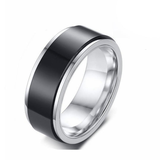 Anillo Giratorio Doble de Acero Titanio para Hombre - Image 29