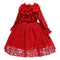 Vestido Elegante de Manga Larga con Encaje Floral para Niña