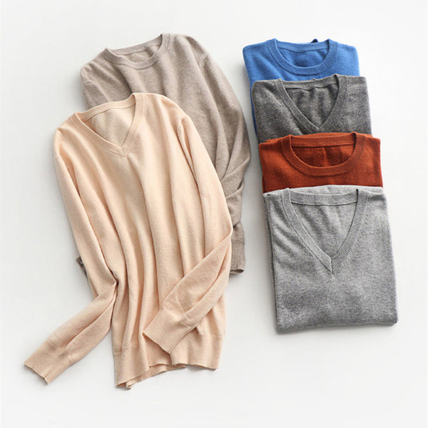Suéter Holgado de Lana para Hombre - Pullover Casual de Color Sólido