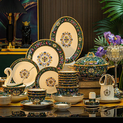 Juego de Vajilla de Porcelana Esmaltada Estilo Hogar