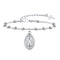 Cross Oval Stainless Steel Bracelet Steel Color