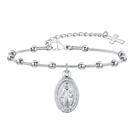 Pulsera de Acero Inoxidable Diseño Cruz Ovalado - Image 7