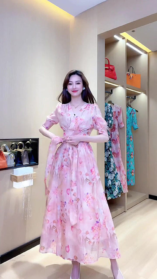 Vestido Estampado Floral con Cordones Ajustables - Image 8