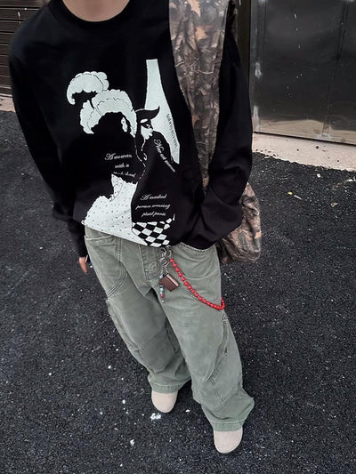 Playera Suelta de Algodón Puro para Hombre y Mujer - Manga Larga Primavera Otoño - Image 17